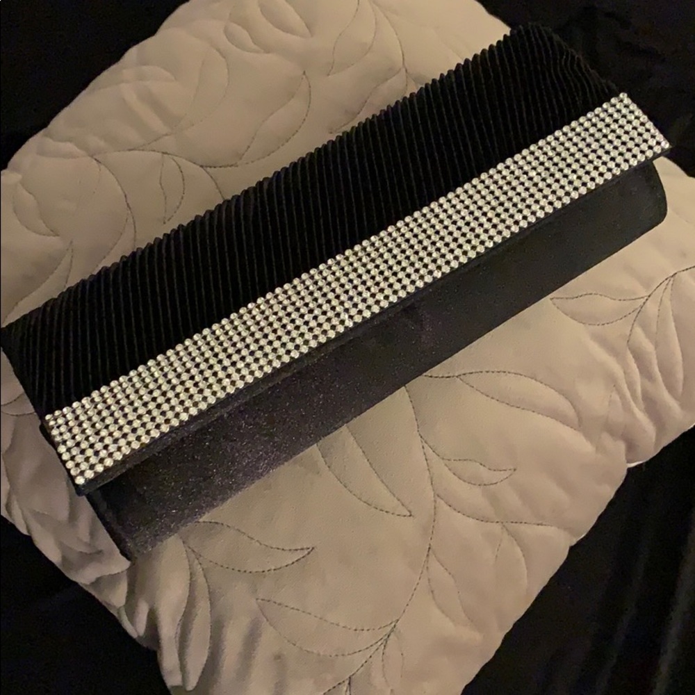 Black Clutch Purse with Rhinestones